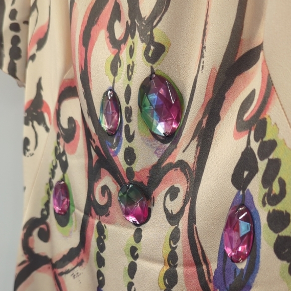 Moschino Mini Dress Cream Rhinestones size 6 - Picture 4 of 16